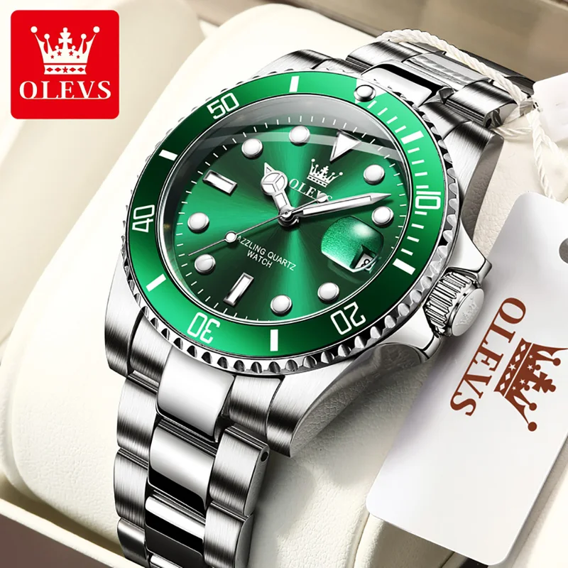 Rolex Watch Datejust - OLEVS オリジナルクォーツ時計男性用ステンレス鋼防水スポーツ腕時計ファッション高級トップブランドメンズ腕時計 5885