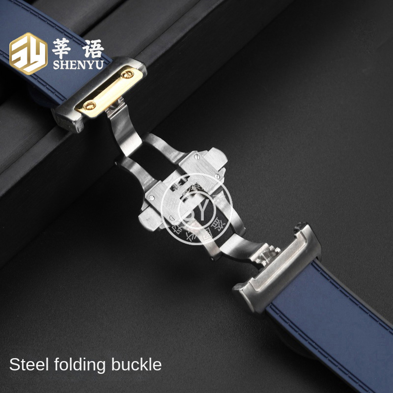 Shenyu-男性と女性のためのゴム製時計ストラップ、腕時計 - Cartier Watch Santos のレビューと価格
