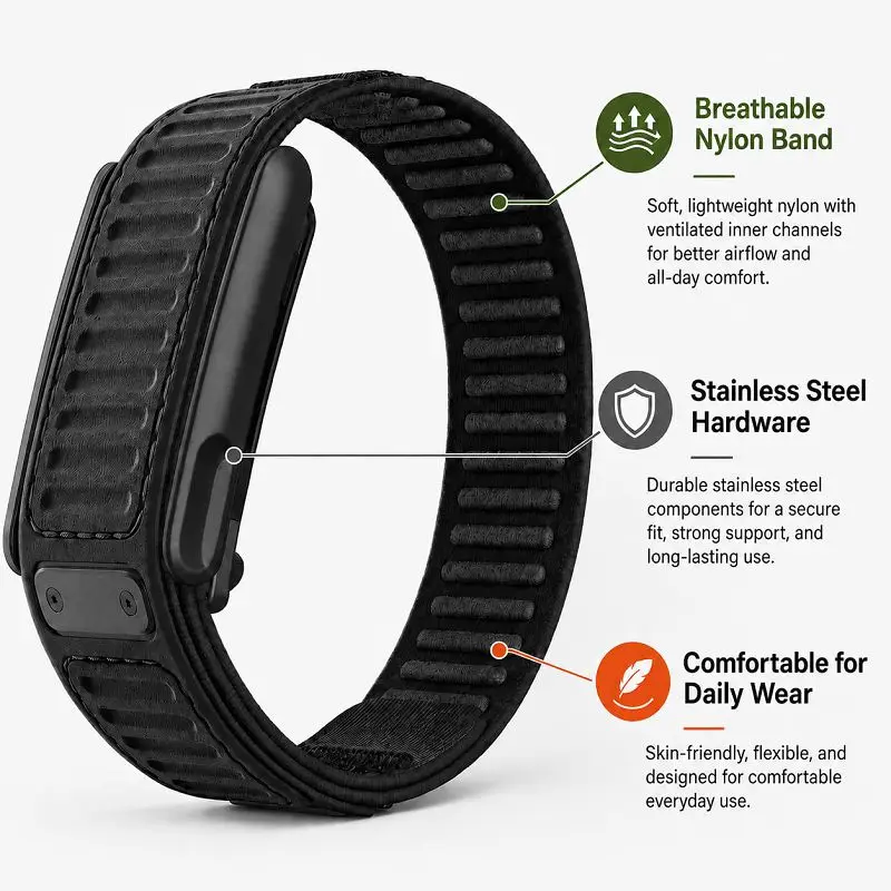 ナイロンシリコンループウォッチバンド Whoop 5.0 M - Sport Loop Velcro のレビューと価格