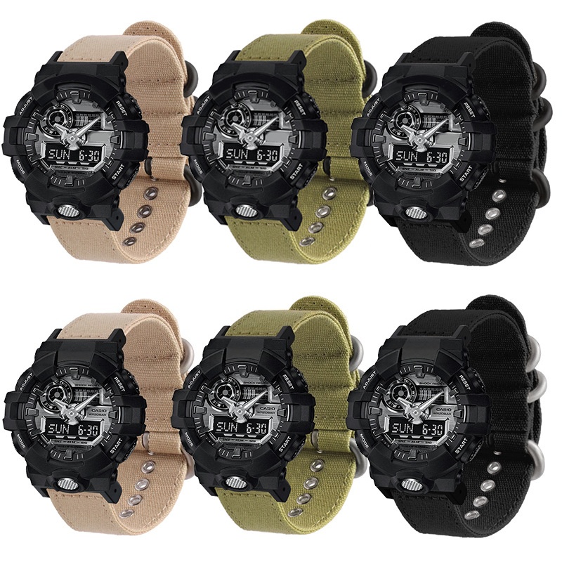 16mmコットンキャンバスナイロン製交換用腕時計ストラップ  - Casio Watch G-Shock Dw-5600 のレビューと価格