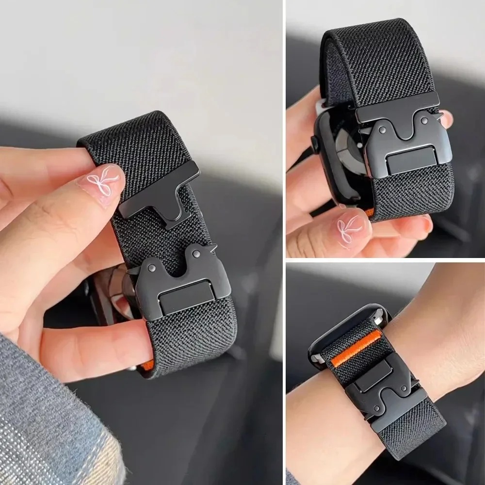 伸縮性のあるナイロンパラシュートバックルバンド Apple  - Parachute Strap Elastic のレビューと価格