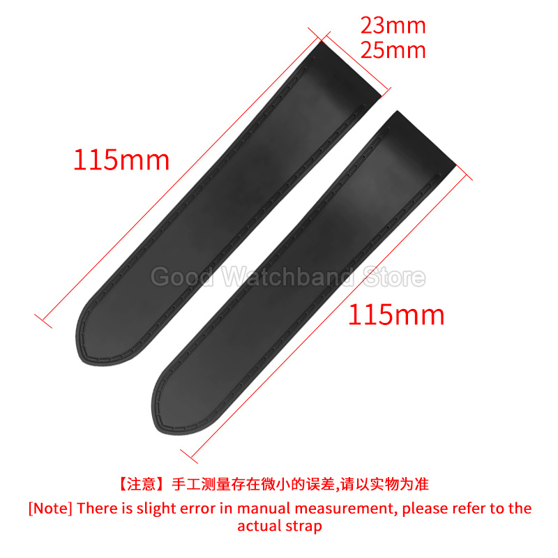 ブラックブルー高品質ラバー製時計ストラップ 23 25mm  - Cartier Watch Santos のレビューと価格
