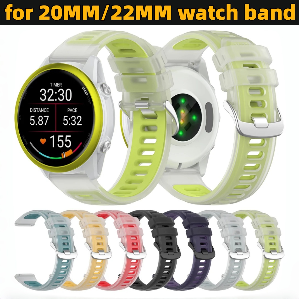 22 ミリメートル 20 ミリメートル透明ツートンカラーシリ - Silicone Watch Band 22Mm のレビューと価格