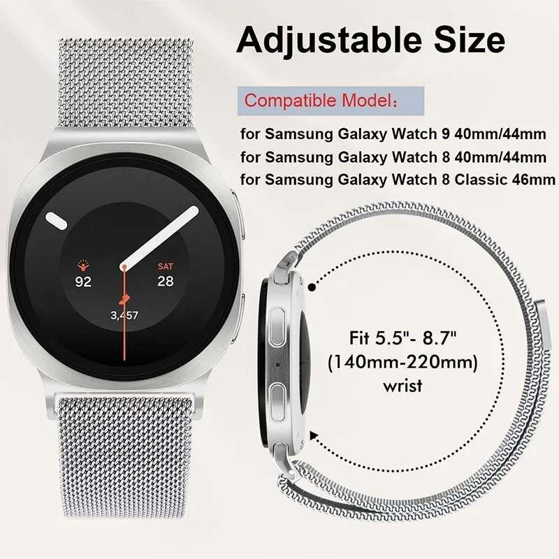 Samsung Galaxy Watch 9/8 44-40 - Milanese Loop Magnetic のレビューと価格