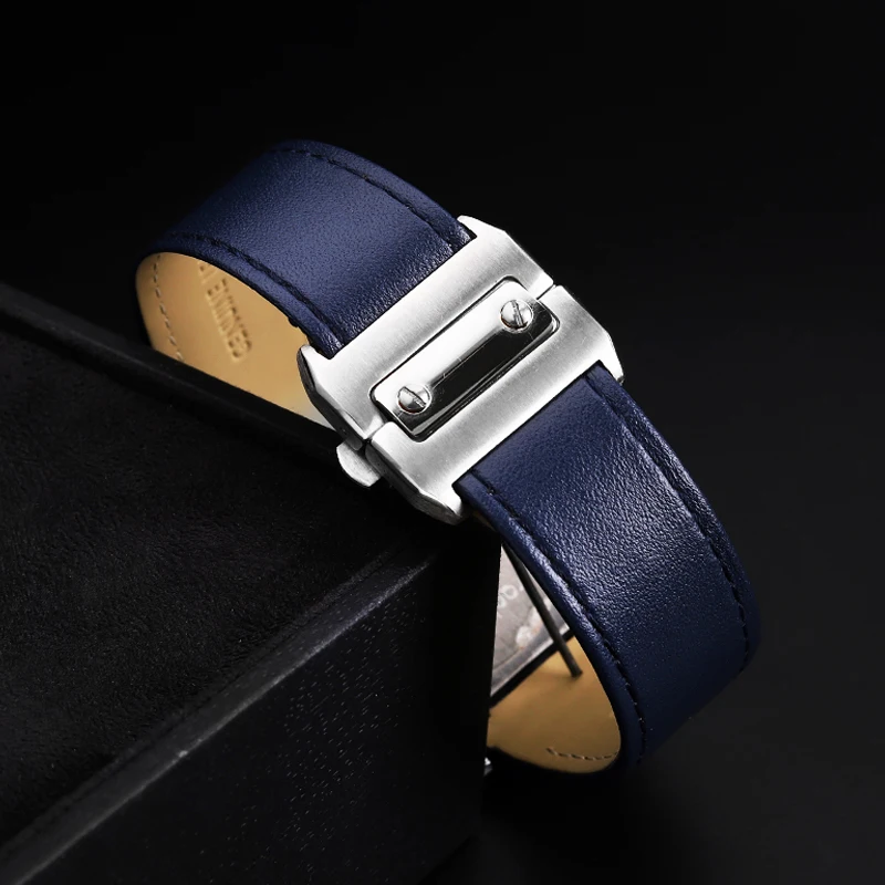 本物のレザー時計ストラップ カルティエ サンドス メンズ サ - Cartier Watch Santos のレビューと価格